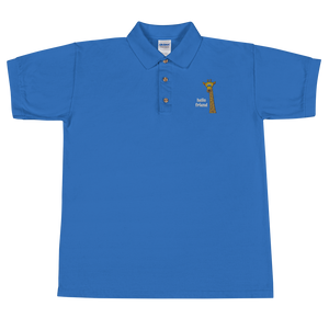 Friendly Giraffe Embroidered Men's Polo Shirt - Rhonda World