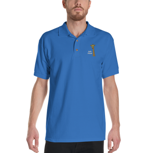 Friendly Giraffe Embroidered Men's Polo Shirt - Rhonda World