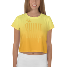 Load image into Gallery viewer, Shine Ghost Text Women&#39;s Crop Tee - Rhonda World