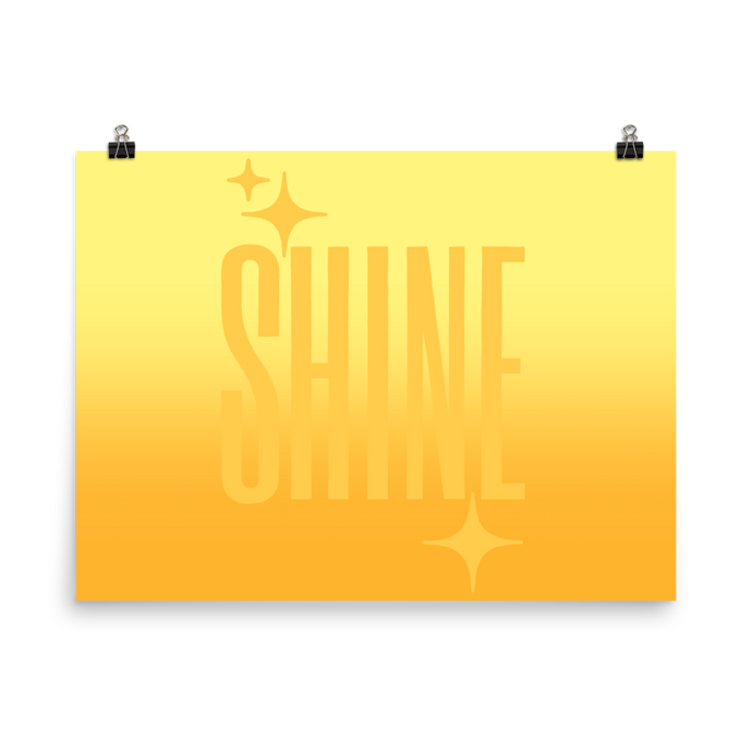 Shine Ghost Text Poster - Rhonda World