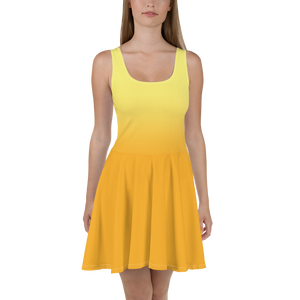 Yellow Gradient Women's Skater Dress - Rhonda World