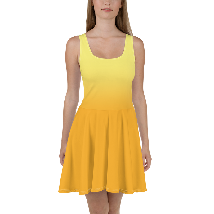 Yellow Gradient Women's Skater Dress - Rhonda World