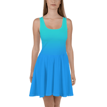 Load image into Gallery viewer, Blue Gradient Women&#39;s Skater Dress