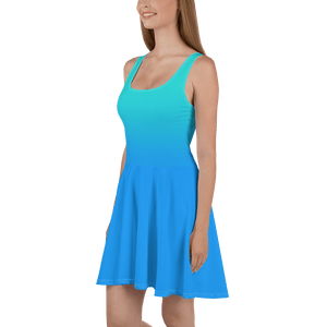 Blue Gradient Women's Skater Dress