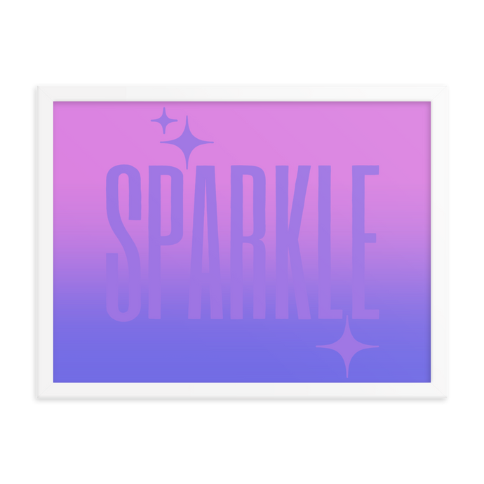 Framed Sparkle Ghost Text Poster - Rhonda World