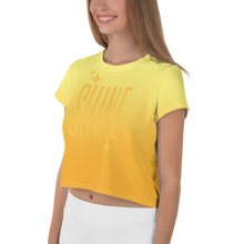 Load image into Gallery viewer, Shine Ghost Text Women&#39;s Crop Tee - Rhonda World