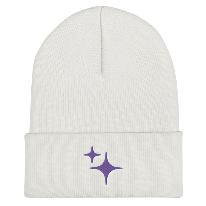 Purple Sparkle Embroidered Beanie - Rhonda World