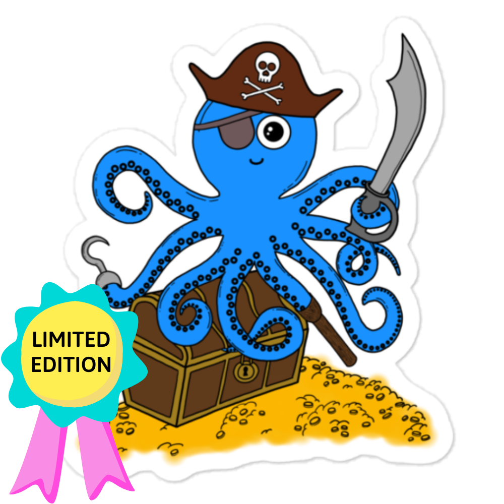 Load image into Gallery viewer, Pirate Octopus Sticker (FREE SHIPPING)