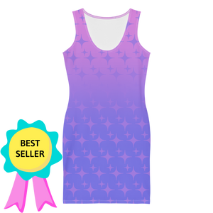 Purple Ghost Sparkle Women's Bodycon Tank Dress - Rhonda World