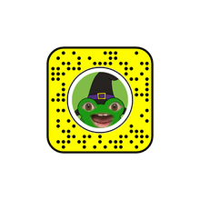 Load image into Gallery viewer, Snapchat snapcode for the Frog Witch augmented reality lens, the inspiration behind the Kiss a Frog tee