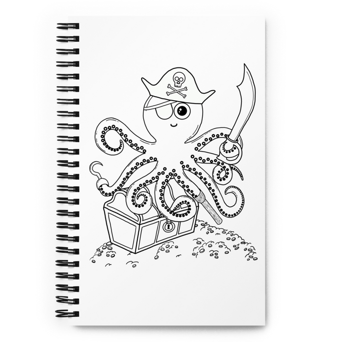 Pirate Octopus and Underwater Pals Spiral Notebook - Rhonda World