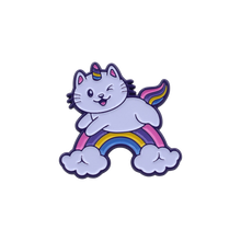 Load image into Gallery viewer, Unicorn Kitty Rainbow Enamel Pin