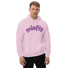 Load image into Gallery viewer, Front view of a man wearing the pink misfit hoodie