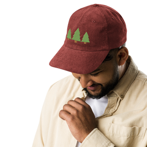 "Get Out" Pine Trees Corduroy Cap (Adult)